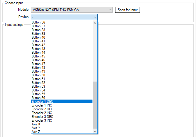 Encoder inputs without definition file.
